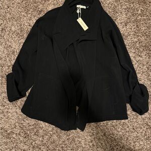 Max Studio Black Open Front Jacket Size M
